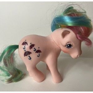 My Little Pony Vintage G1 Parasol Rainbow Glitter Umbrellas Pink 1983 Hasbro